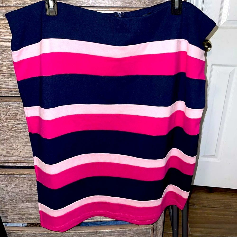 Eloquii Womens Size 26W Career Skirt Midi Coloful Stripes